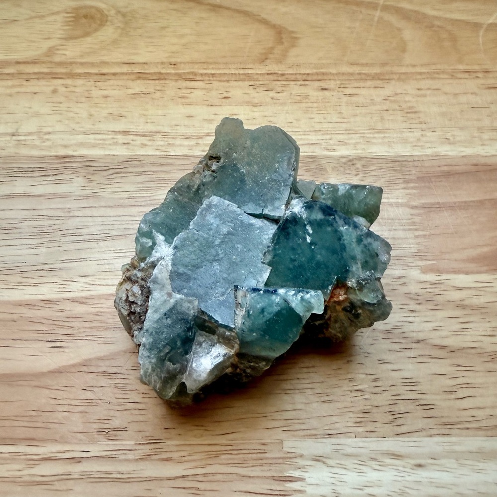 Green Fluorite Crystal Cluster